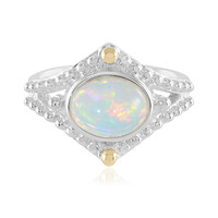 Anello in argento con Opale di Welo (Granulieren)