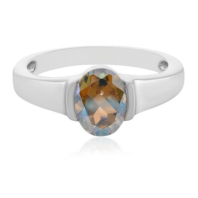 Anello in argento con Topazio Arcobaleno
