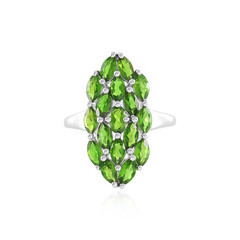 Anello in argento con Diopside Russo