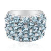 Anello in argento con Topazio Blu Cielo