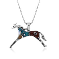 Collana in argento con Diaspro Rosso  (Desert Chic)