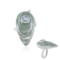 Anello in argento con Topazio Blu Cielo (Adela Silber)