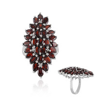 Anello in argento con Granato Mozambico
