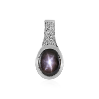 Ciondolo in argento con Zaffiro Stellato Nero