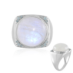 Anello in argento con Pietra di Luna Arcobaleno (KM by Juwelo)
