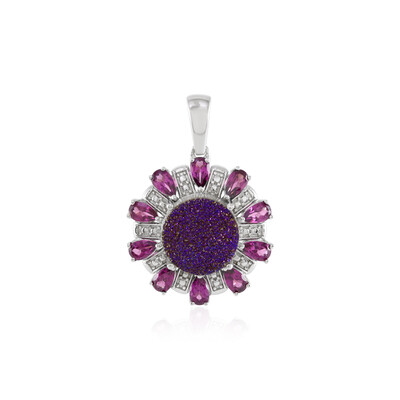 Ciondolo in argento con Agata Glitter Lavanda