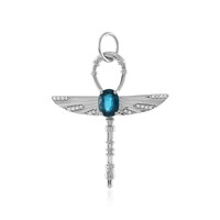 Ciondolo in argento con Cianite Blu Foglia di Tè