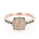 Anello placcato in oro con Diamante Cioccolato