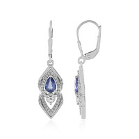 Orecchini in argento con Zaffiro Ceylon Blu (non riscaldato)