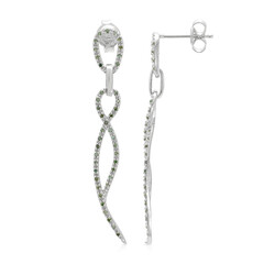 Orecchini placcati in platino con Diamante Fancy