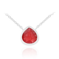 Collana in argento con Giada Rossa