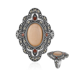 Anello in argento con Pietra di Luna Pesca (Annette classic)