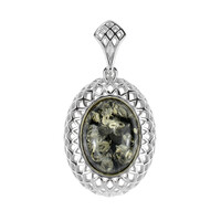 Ciondolo in argento con Ambra Verde