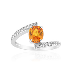 Anello in oro con Zaffiro Arancione Ban Ka Cha
