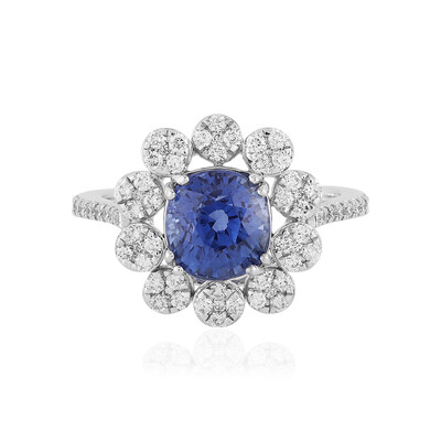 Anello in oro con Zaffiro Ceylon Blu