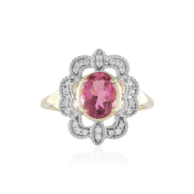 Anello in oro con Tormalina Rosa Brasiliana