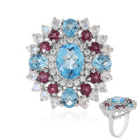 Anello in argento con Topazio Blu Svizzero