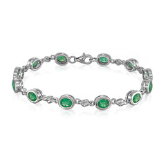 Bracciale in argento con Smeraldo Zambia