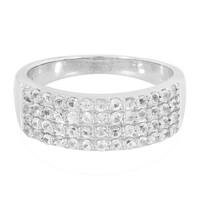 Anello in argento con Zaffiro Bianco