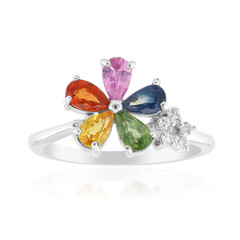 Anello in argento con Zaffiro Verde