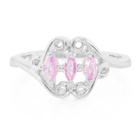 Anello in argento con Zaffiro Ceylon Rosa
