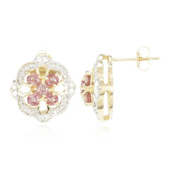 Orecchini in oro con Zaffiro Padparadscha (non riscaldato) (AMAYANI)