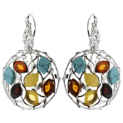Orecchini in argento con Ambra Baltica (dagen)