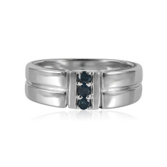 Anello in argento con Diamante Blu Cielo I1