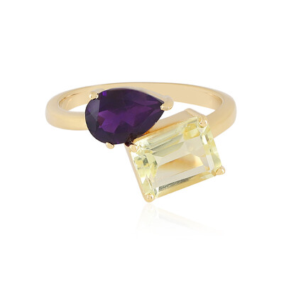 Anello in argento con Quarzo Limone