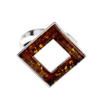 Anello in argento con Ambra Baltica