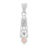 Ciondolo placcato in platino con Zaffiro Padparadscha
