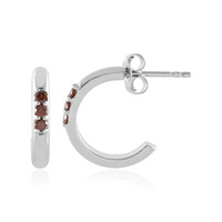 Orecchini in argento con Diamante Rosso I3
