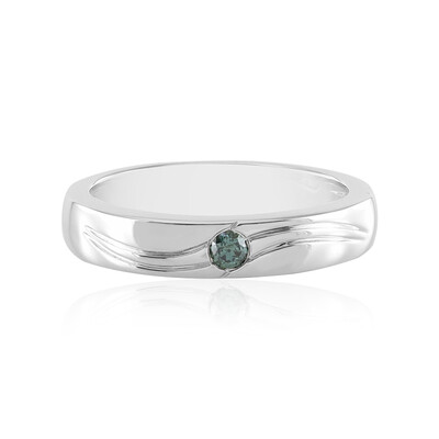 Anello in argento con Diamante Blu I2