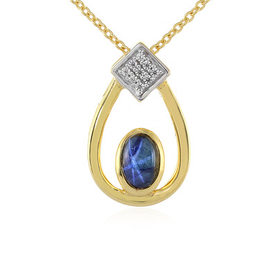 Collana in argento con Zaffiro Stellato Blu