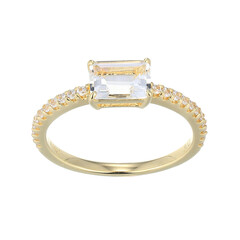 Anello in argento con Topazio Bianco