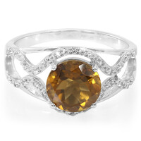 Anello in argento con Quarzo Cognac