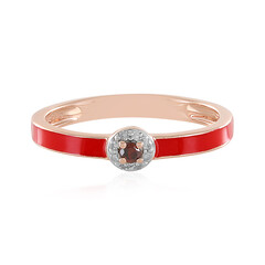 Anello in argento con Diamante Rosso I4