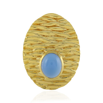 Ciondolo in argento con Calcedonio Blu (MONOSONO COLLECTION)