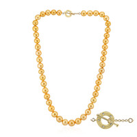 Collana in argento con Perla d'Acqua Dolce Dorata (TPC)