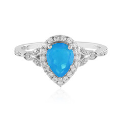 Anello in argento con Opale Blu dell'Etiopia