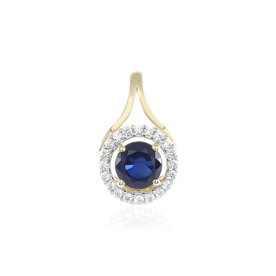 Ciondolo in oro con Zaffiro Blu