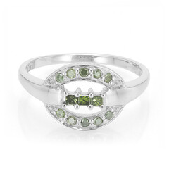 Anello placcato in platino con Diamante Fancy