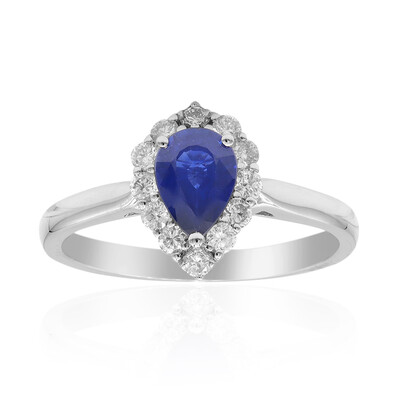 Anello in oro con Zaffiro Ceylon Blu