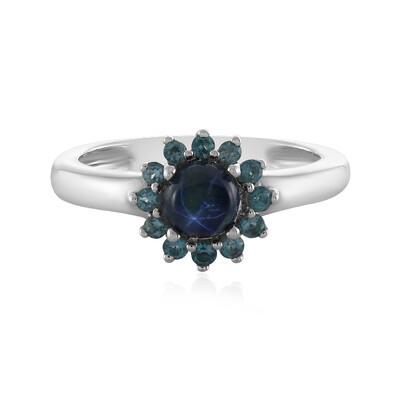 Anello in argento con Zaffiro Stellato Blu
