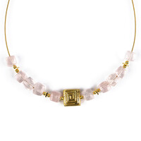 Collana in argento con Quarzo Rosa