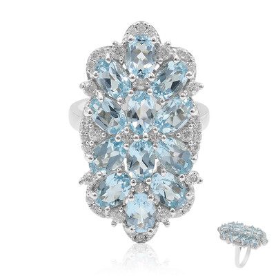 Anello in argento con Topazio Blu Cielo