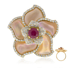 Anello in oro con Rubino Mozambico AAA (CIRARI)