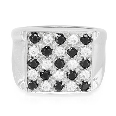 Anello da uomo in argento con Spinello Nero