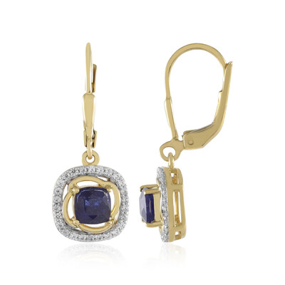 Orecchini in argento con Zaffiro Blu del Madagascar