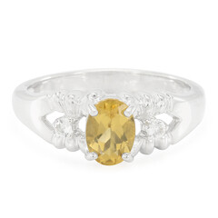 Anello in argento con Quarzo Champagne
